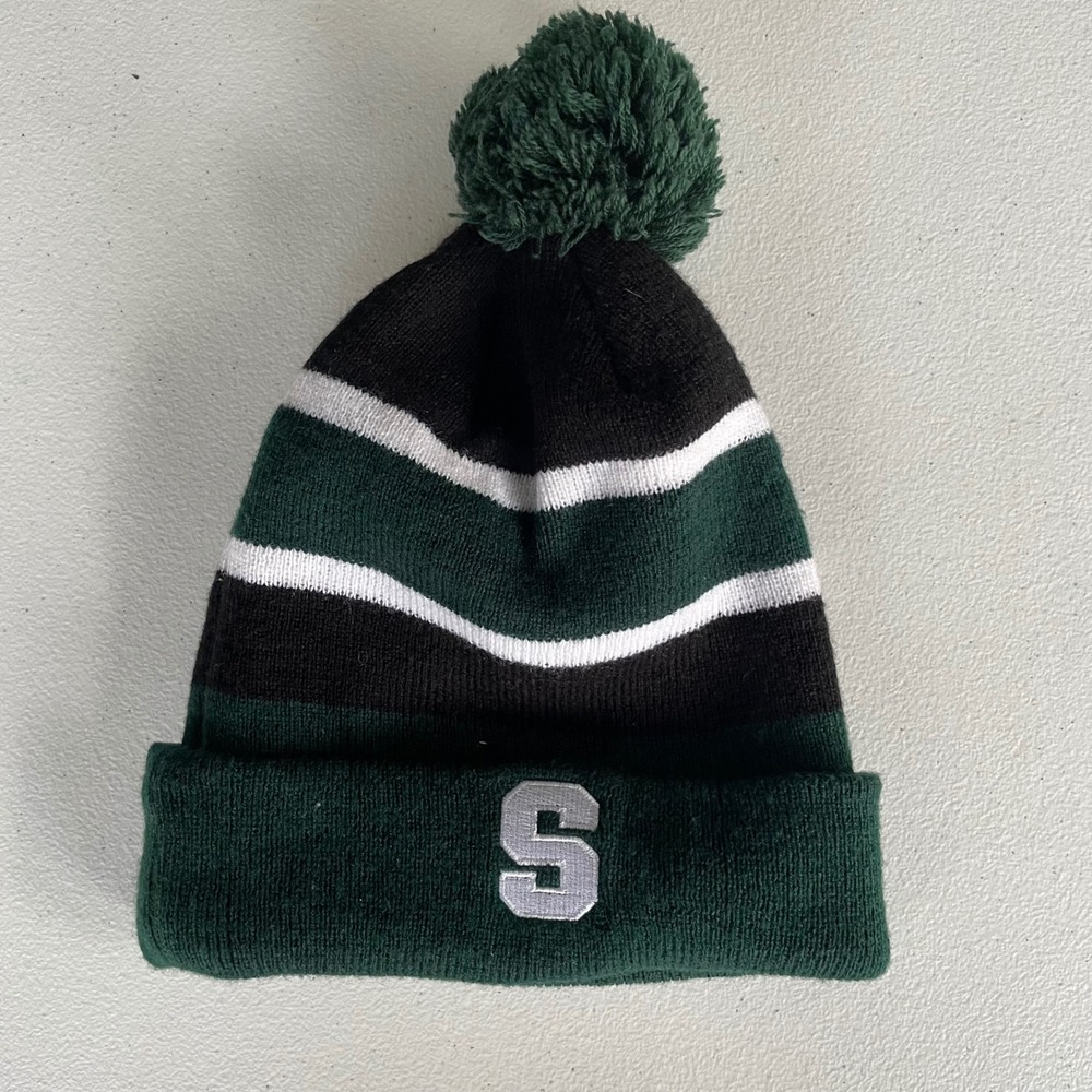 Michigan State Spartans MSU Top of the World Beanie Men's OSFA Knit Pom Pom Hat - Picture 3 of 5